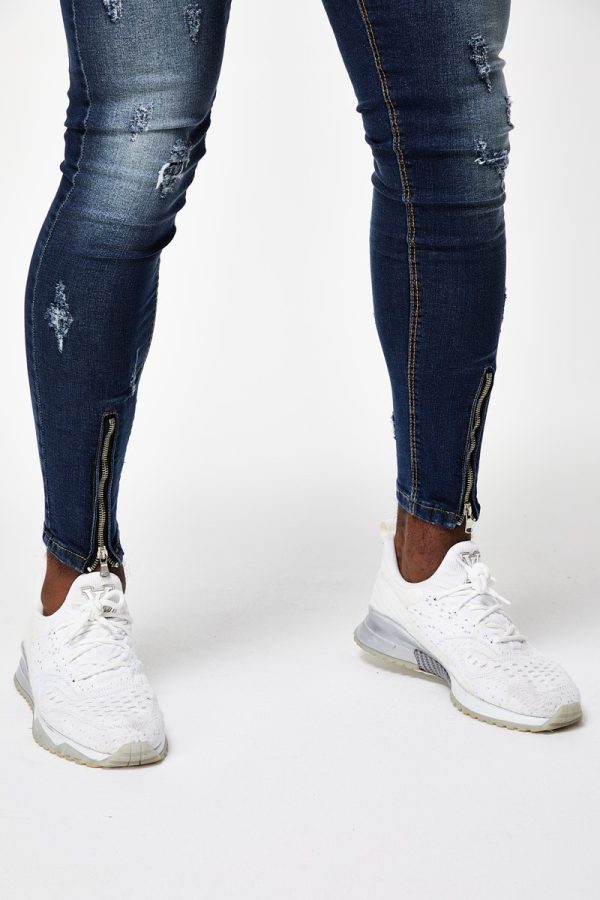 Zerrissener Jeans-Reißverschluss