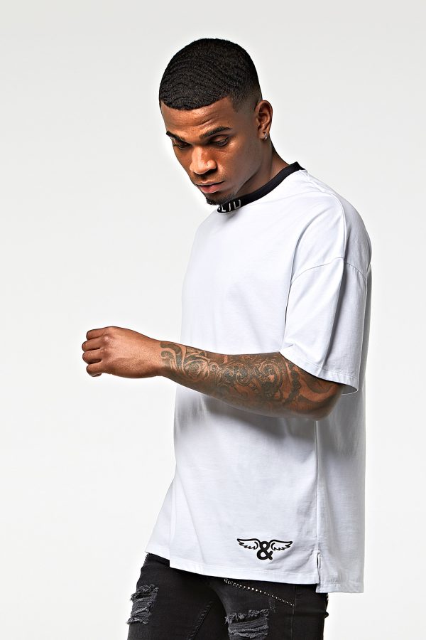 Camiseta algodon oversize letra Blanco