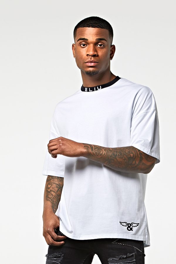 Camiseta algodon oversize letra Blanco
