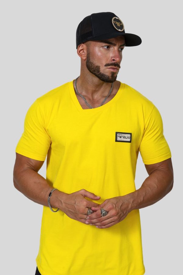 Camiseta de algodón apolo amarilla